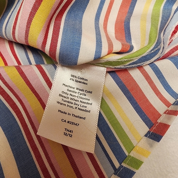 Talbots Striped Sleeveless Button Down Shirt Size 2 - Picture 9 of 9